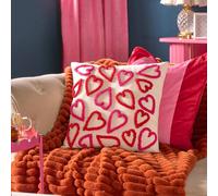OHS Tufted Hearts Decorative Scatter Cushion Faux Linen Throw Pillow OHS Multicolor