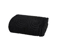 OHS Tufted Teddy Arches Throw Teddy Fleece Sofa Bed, Black - 180 x 200cm | Tufted Teddy Arches Throw in Black, 180 x 200cm, Soft Teddy Fleece Reverse for Extra Warmth
