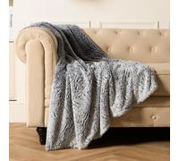 Ohs Two Tone Faux Fur Throw, Grey - 125 X 150Cm