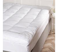 OHS Ultra Deep Sleep 10cm Mattress Topper Orthopaedic Quilted Heavy Fill in White | Size: King OHS White King