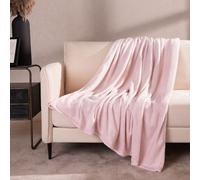 Ohs Ultra Soft Blanket Throw Warm Flannel Fleece - Blush, 120 X 150 Cm