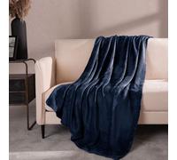 OHS Ultra Soft Blanket Throw Warm Flannel Fleece in Navy | Size: 120 cm x 150 cm OHS Navy 120 cm x 150 cm