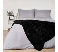 OHS Ultra Soft Flannel Fleece Throw Blanket in Black | Size: 150 cm × 200 cm OHS Black 150 cm × 200 cm