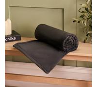 OHS Ultra Soft Flannel Fleece Throw Blanket in Charcoal | Size: 150 cm x 200 cm OHS Charcoal 150 cm x 200 cm