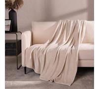 OHS Ultra Soft Flannel Fleece Throw Blanket in Light Brown | Size: 150 cm × 200 cm OHS Light Brown 150 cm × 200 cm