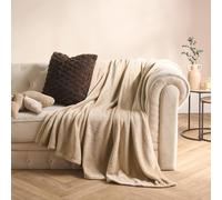 OHS Ultra Soft Flannel Fleece Throw Blanket in Natural | Size: 120 cm x 150 cm OHS Natural 120 cm x 150 cm