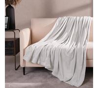 Ohs Ultra Soft Flannel Fleece Throw Blanket, Silver - 200 X 240Cm