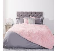 OHS Ultra Soft Fluffy Fleece Throw Luxurious Bed Blanket in Baby Pink | Size: 125 cm x 150 cm OHS Baby Pink 125 cm x 150 cm