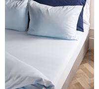 OHS Ultra Soft Microfibre Plain Fitted Bed Sheet in Light Blue | Size: Double OHS Light Blue Double