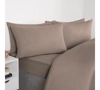 Ohs Ultra Soft Microfibre Plain Fitted Bed Sheet, Mink - Superking