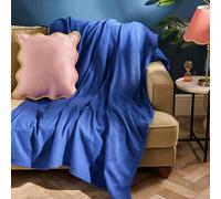 OHS Ultra Soft Polar Fleece Throw Lightweight Blanket Bedspread in Cobalt | Size: 150 cm x 200 cm OHS Cobalt 150 cm x 200 cm