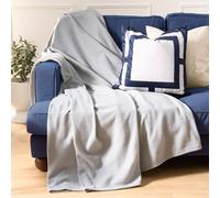 OHS Ultra Soft Polar Fleece Throw Lightweight Blanket Bedspread in Mid Grey | Size: 120 cm x 150 cm OHS Mid Grey 120 cm x 150 cm