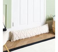 OHS Under Door Stop Cable Knit Decorative Wind Stopper Draught Excluder for Doors Cold Air Door Draft Excluder Stopper Cushion Noise Blocker for Bottom of Doors, Cream - 20 x 90cm