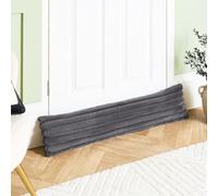 OHS Under Door Stop Ribbed Fur Decorative Wind Stopper Draught Excluder for Doors Cold Air Door Draft Excluder Stopper Noise Blocker for Bottom of Doors, Charcoal Grey - 20 x 290cm