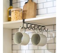 OHS Under Shelf Mug Organiser Storage Hook Hanger Rack in Black | Size: 12 Hooks OHS Black 12 Hooks