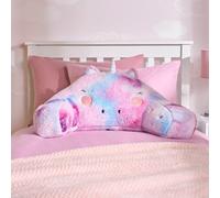 OHS Kids Reading Pillow Unicorn Character, Gaming Pillow For Bed Sofa Supportive Soft Cosy Fleece Cuddle Pillows with Arms Snuggle Relaxing at Home, Pink - 45x40x30cm