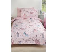OHS Unicorn Kingdom Duvet Cover Set in Light Pink | Size: Cot Bed OHS Light Pink Cot Bed