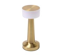 OHS USB Table Lamp Stainless Steel Battery Operated Cordless Lamp, Gold | Small Portable LED Desk Light Rechargeable Table Lamp Decorative Long Lasting Table Lamps for Living Room Bedroom Home Office