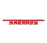 OHS Velvet Bow Bells Christmas Garland Xmas Decorations Red Garland, 1.1m | Christmas Garland for Fireplace Mantle Doorways Shelves Home Wedding Decoration Easy Hanging Xmas Garland