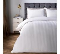 OHS Velvet Stripe Super Soft Duvet Cover Bedding Set in Cream | Size: Double OHS Cream Double