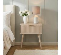 OHS Venice Bedside Table 1 Drawer Cabinet Nightstand Storage Unit in Natural OHS Natural
