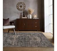 Ohs Vintage Print Washable Rug Non Slip Floor Carpet Mat Runners, Brown - 120 X 170Cm