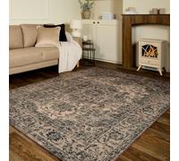 OHS Vintage Rugs Living Room 120 x 170 Washable Rug Hallway Runner, Brown | Medium Size Non Slip Rugs for Bedroom Dining Room Home Decorations Timeless Soft Durable Low Pile Bedroom Carpet Area Rug