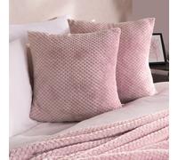 OHS Waffle Fleece 2 X Cushion Covers Soft