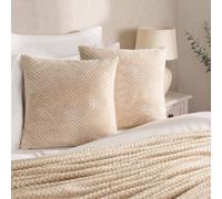 OHS Waffle Fleece 2 X Cushion Covers Soft