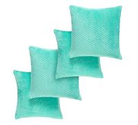 OHS Waffle Fleece Cushion Covers Set of 4, Super Soft Decorative Cushion Covers 45 x 45 with Invisible Zipper Sofa Cushions Home Decor Throw Pillow for Bedroom Living Room, Jaded Green