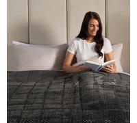 Ohs Waffle Fleece Weighted Blanket, Charcoal - 8Kg