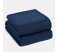 Warm Plain Fleece Throw Over Bed Blanket Dreamscene Navy 120cm x 150cm