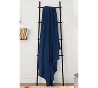 OHS Warm Plain Fleece Throw Over Bed Blanket in Navy | Size: 200 cm x 240 cm OHS Navy 200 cm x 240 cm