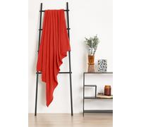 OHS Warm Plain Fleece Throw Over Bed Blanket in Red | Size: 120 cm x 150 cm OHS Red 120 cm x 150 cm