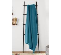 OHS Warm Plain Fleece Throw Over Bed Blanket in Teal | Size: 120 cm x 150 cm OHS Teal 120 cm x 150 cm