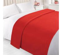 Dreamscene Fleece Throw Blanket - Warm Plain, Super-Soft Lightweight Red 120 x 150 cm