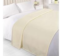 OHS Warm Plain Fleece Throw Over Bed Sofa Blanket