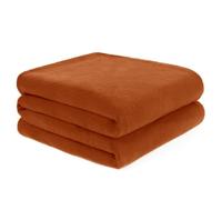 Ohs Warm Polar Fleece Throw Soft Bed Blanket, Rust - 120 X 150Cm