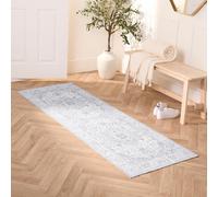 OHS Washable Rug Vintage Living Room Bedroom Carpet Mat, Grey - 66 X 200Cm