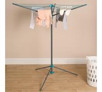 OHS Washing Line 3 Arm Steel Rotary Airer with Tripod, Durable Outdoor Clothes Drying Rack Stand Rust-Resistant Space-Saving for Garden Patio or Balcony - Grey One Size