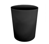 OHS Waste Bin Durable Polypropylene Plastic Kitchen Bathroom Office Bedroom Bin Open-Top Lightweight Round Waste Paper Trash Can Dustbin, Black