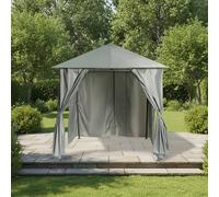 OHS Water Resistant Garden Gazebo with Curtains Outdoor Party Tent Canopy in Grey OHS Grey