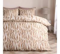 OHS Watercolour Zebra Print Microfibre Duvet Cover Bedding Set in Tan | Size: Super King OHS Tan Super King