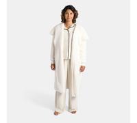 OHS Waterfall Teddy Fleece Cardigan Warm Open Front Wrap Outwear Pockets - Longer Length in Cream | Size: Large/XL OHS Cream L/XL