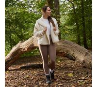 OHS Waterfall Teddy Fleece Cardigan Warm Open Front Wrap Outwear Pockets - Shorter Length in Cream | Size: S/M OHS Cream S/M