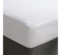 OHS Waterproof Mattress Protector Single Bed Terry Top, Super Soft Absorbent Anti Allergy Quiet Rustle Free Machine Washable Fitted Single Bed Mattress Protector Moisture Proof Pad Cover, White