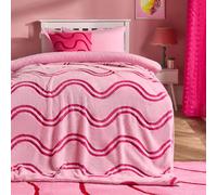 OHS Waves Tufted Teddy Fleece Throw Blanket Soft Bedspread in Pink | Size: 130 cm x160 cm OHS Pink 130 cm x160 cm