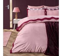 OHS Wavy Edge Bedding Set Microfibre Duvet Cover with Pillowcase in Dusty Pink | Size: Double OHS Dusty Pink Double