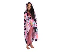 OHS Wearable Blanket Kids Girls Leopard Print Wearable Hooded Blanket Super Soft Cute Warm Fluffy Fleece Throw Lilac Purple Hoodie Blankets Gifts for Kids, 100 x 125cm