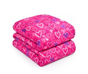 OHS Weighted Blanket 3kg Hearts Reversible, Sleep Therapy Insomnia Anxiety Relief for Adults, Pink/Purple - 150 x 100cm (Disclaimer:Only suitable for age 3+years)